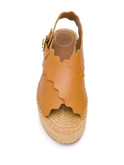 Shop Chloé Lauren Flatform Espadrilles In Brown