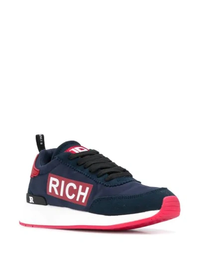 Shop John Richmond Logo Patch Sneakers In Blue