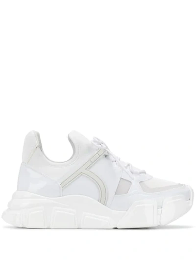 Shop Ferragamo Chunky Low Top Sneakers In White