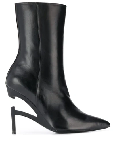 Shop Ben Taverniti Unravel Project Pointy-toe Ankle Boots In Black