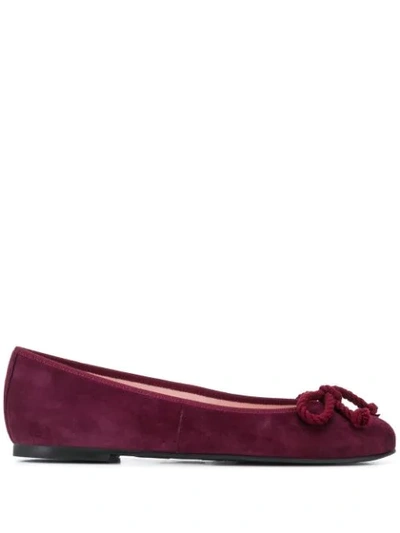 Shop Pretty Ballerinas Rope-bow Ballerina Shoes In Red
