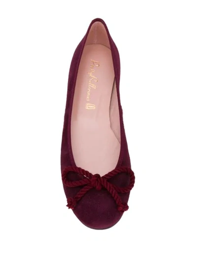 Shop Pretty Ballerinas Rope-bow Ballerina Shoes In Red