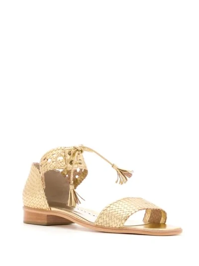 Shop Sarah Chofakian Sule Flat Sandals In Gold