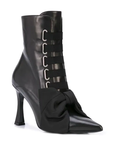 Shop Tabitha Simmons Farren Bow-detail Boots In Black