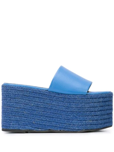 Shop Simon Miller Blackout Wedge Sandals In Blue