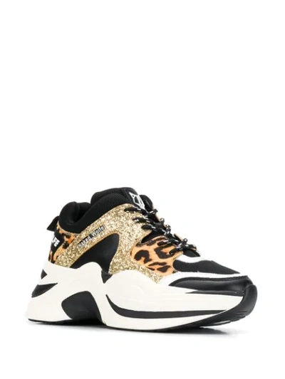 Shop Naked Wolfe Leopard Glitter Sneakers In Black