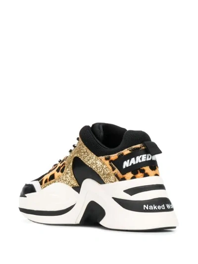 Shop Naked Wolfe Leopard Glitter Sneakers In Black