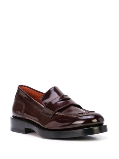 Shop Santoni Slip-on Loafers In Brown