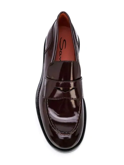 Shop Santoni Slip-on Loafers In Brown