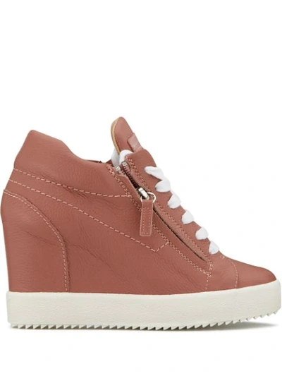 Shop Giuseppe Zanotti Addy Wedge Sneakers In Pink