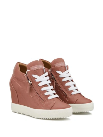 Shop Giuseppe Zanotti Addy Wedge Sneakers In Pink