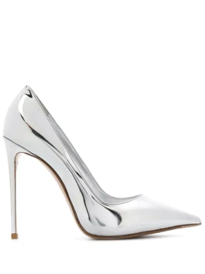 Shop Le Silla Eva 120mm Mirrored Pumps In Silver