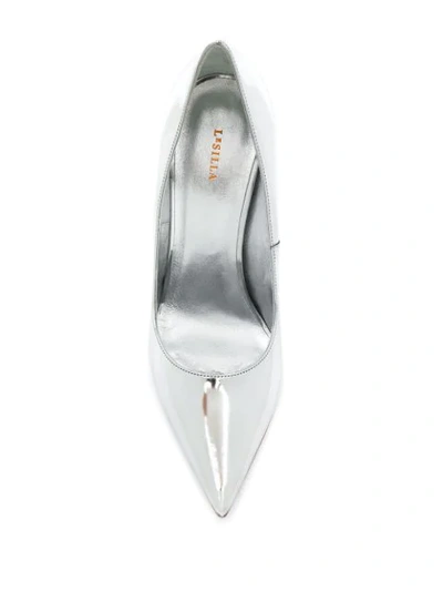 Shop Le Silla Eva 120mm Mirrored Pumps In Silver