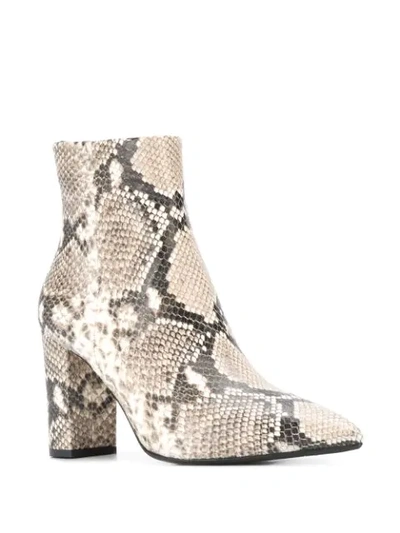 Shop The Seller Snake Print Ankle Boots In Brown