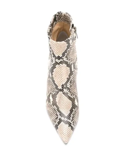 Shop The Seller Snake Print Ankle Boots In Brown