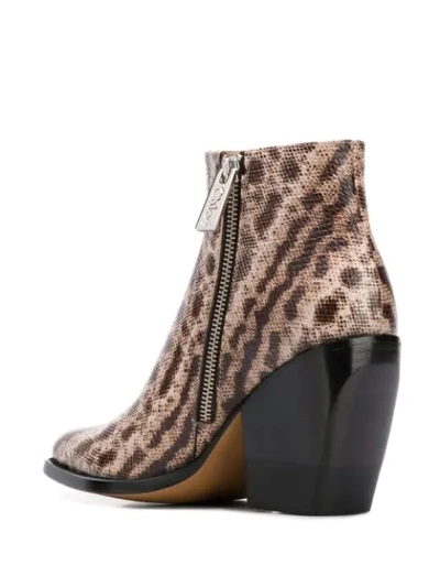 Shop Chloé Snake-effect 95mm Ankle Boots In Neutrals