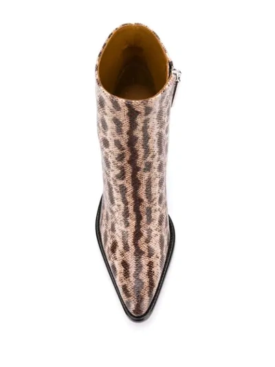 Chloé Snake-effect 95mm Ankle Boots In Neutrals