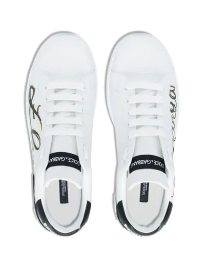 Shop Dolce & Gabbana White Portofino Eleganza Sneakers