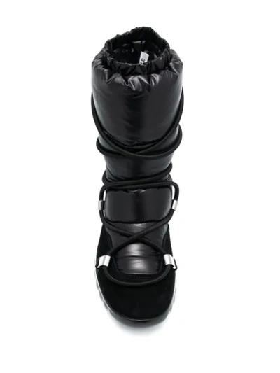 Shop Moncler Lace-up Detail Snow Boots In Black