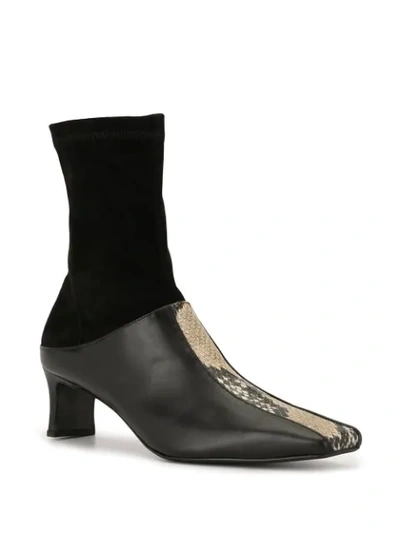 Shop Salondeju Square Toe Boots In Black