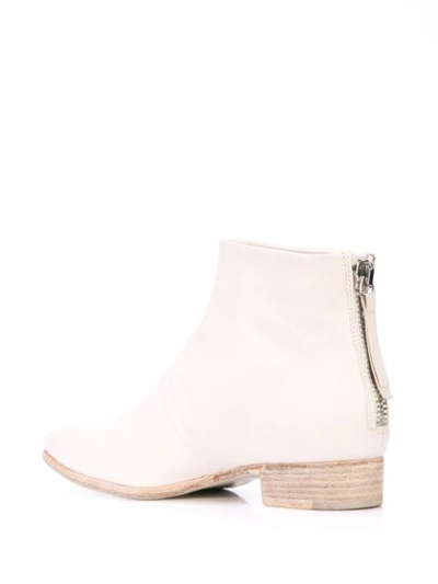 Shop Alberto Fermani Back Zip Ankle Boots In Gardenia