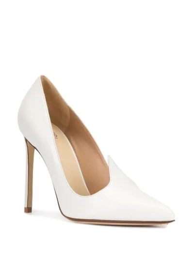 Shop Francesco Russo Pointed High Heel Pumps In White