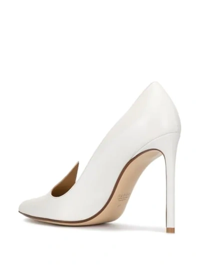 Shop Francesco Russo Pointed High Heel Pumps In White