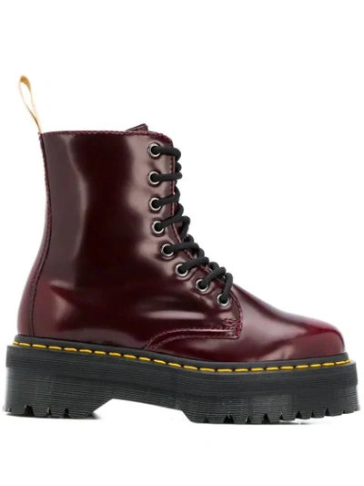 Shop Dr. Martens' Leather Lace-up Boots In Red