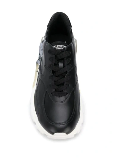 Shop Valentino X Undercover  Garavani Chain Rose Print Sneakers In Black