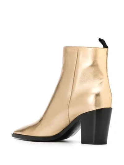 GIANVITO ROSSI METALLIC-EFFECT ANKLE BOOTS - 金色