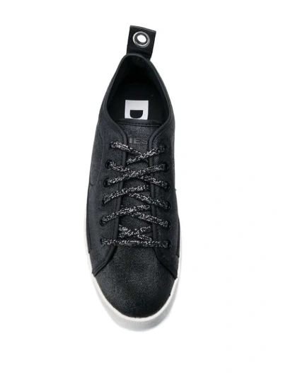 Shop Diesel Platform Sole Sneakers In Black