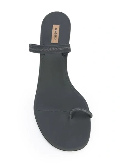 Shop Yeezy Overlocked Toe Strap Sandals In Grey