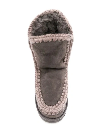 Shop Mou Eskimo Wedge Short Boots In Grey