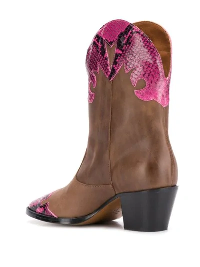 Shop Paris Texas Leather Cowboy Boots In Brown