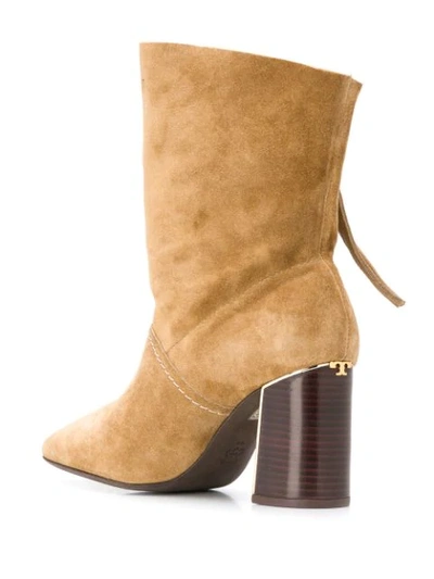 Shop Tory Burch Drawstring Side Detail Boots In Brown