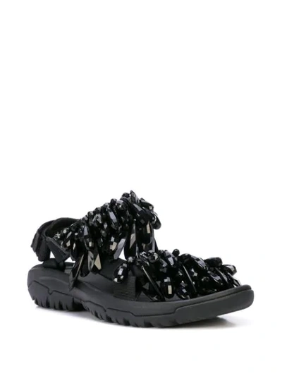 Shop Area Crystal Embellished Sandals In Black