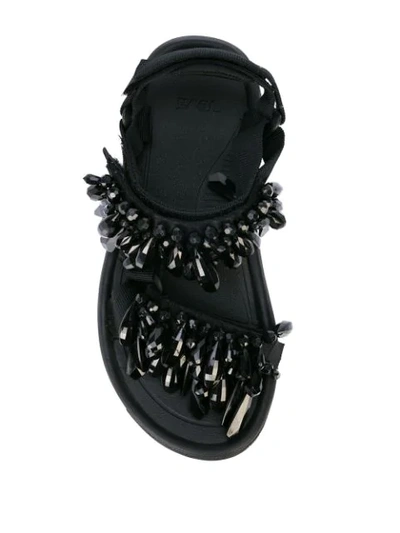 Shop Area Crystal Embellished Sandals In Black