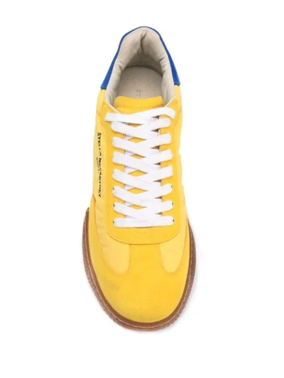 Shop Stella Mccartney Loop Lace-up Sneakers In Yellow