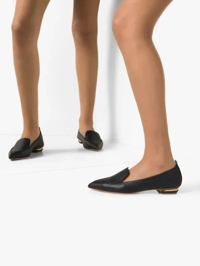 Shop Nicholas Kirkwood Beya Pointed Loafers In Black