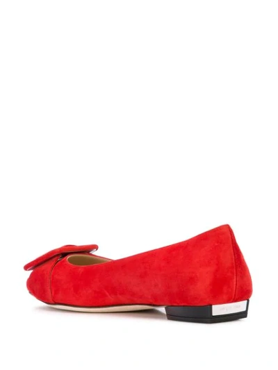 Shop Sergio Rossi Buckled Ballerina Shoes In Red