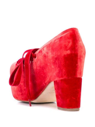 Shop Simone Rocha Platform Lace-up Shoes In Red