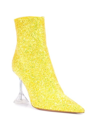 Shop Amina Muaddi Giorgia Ankle Boots In Yellow