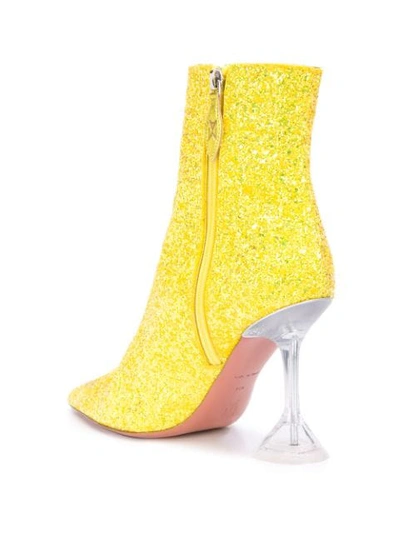 Shop Amina Muaddi Giorgia Ankle Boots In Yellow