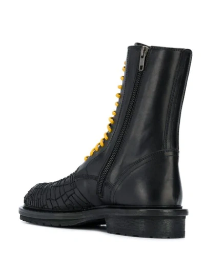 Shop Ann Demeulemeester Embroidered Ankle Boots In Black