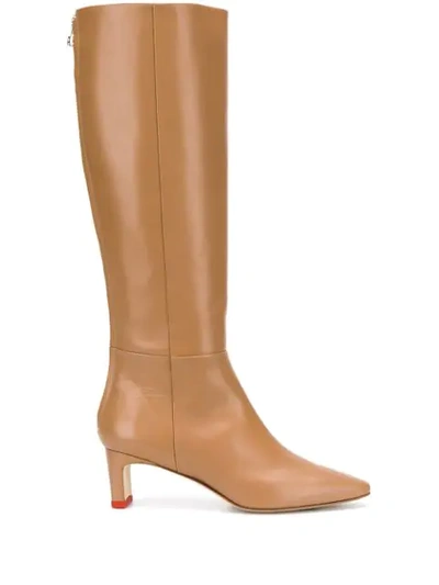 Shop Aeyde Sydney Pointed Boots In Neutrals