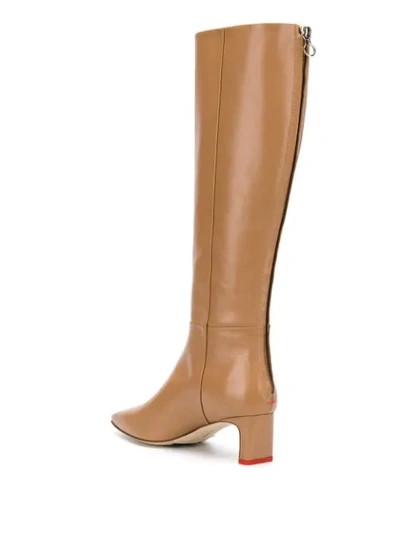 Shop Aeyde Sydney Pointed Boots In Neutrals