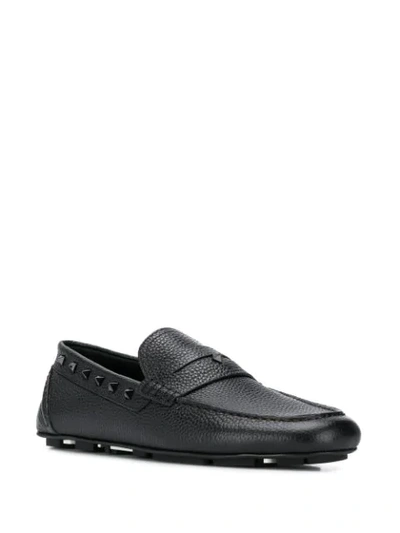 Shop Valentino Garavani Rockstud Loafers In Black