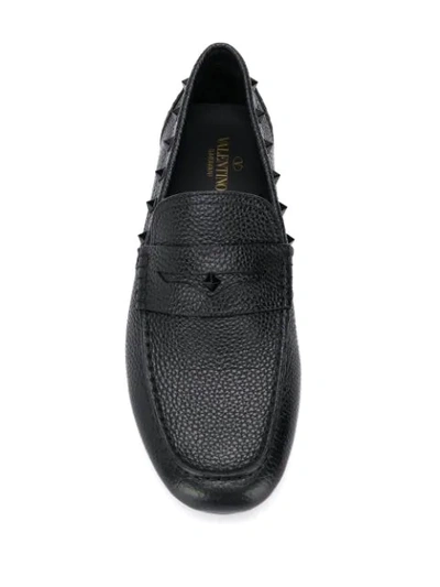 Shop Valentino Garavani Rockstud Loafers In Black