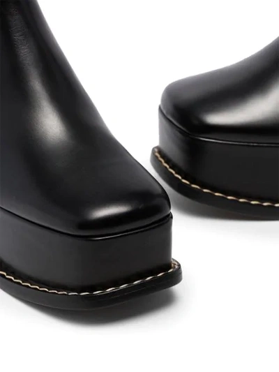 Shop Loewe 100mm Leather Platform Boots In Black