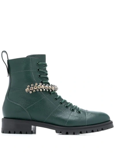 Shop Jimmy Choo Cruz Ankle Boots In Green